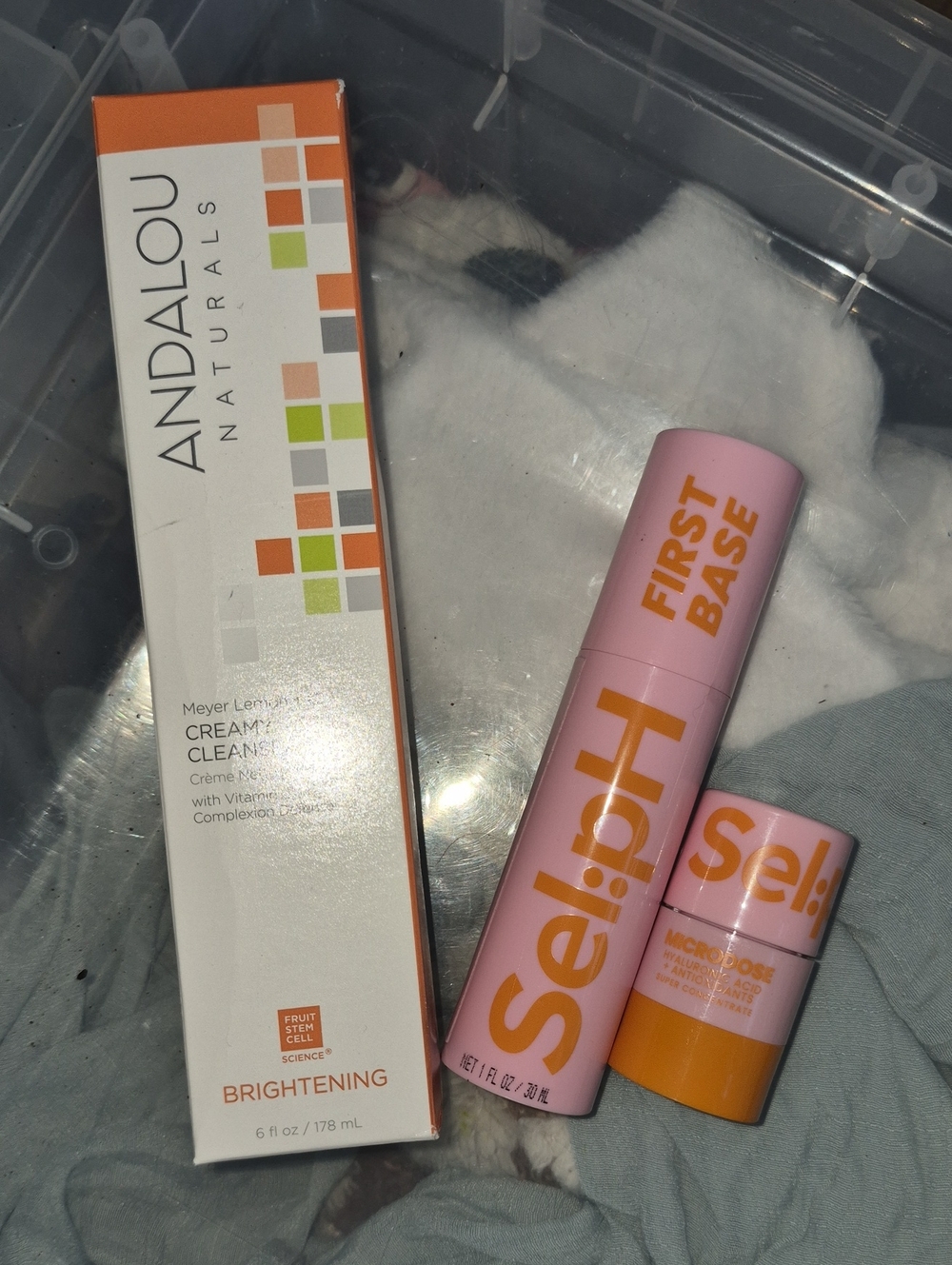 First Base Brightening Primer Stick - Andalou Naturals Cleaner Bundle New